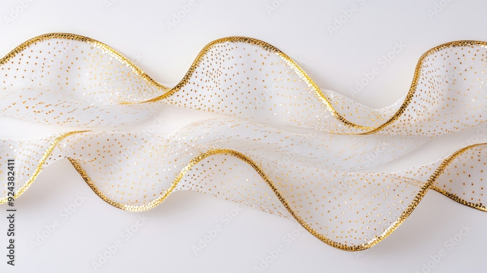 Poster abstract golden wavy lines flow gracefully against a pristine white background, creating a tranquil 