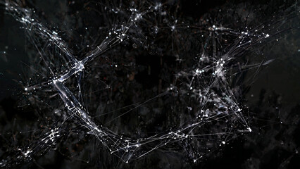 近未来、ハイテク、シナプス、パーティクル、エフェクト、蜘蛛の巣、レーザー、ライン、光線