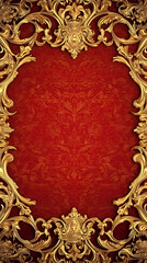 Baroque Vintage Gold and Red Frame