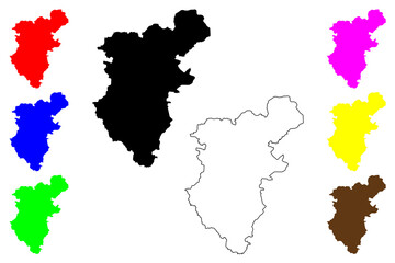 Denizli (Provinces of the Republic of Turkey) map vector illustration, scribble sketch Denizli ili map