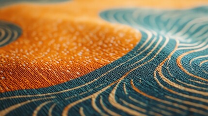 Abstract Pattern with Orange and Teal Colors
