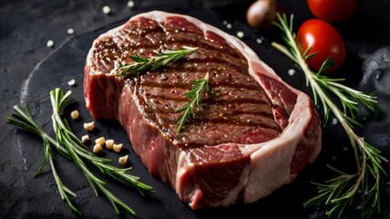 Uncooked Ribeye Steak Ready for the Grill