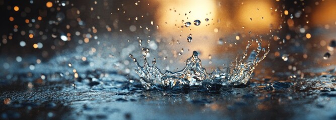 Water Droplet Splashing on a Dark Surface
