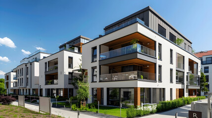 Modern new apartment block