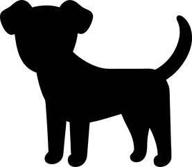 Dog icon, pet face profile vector silhouette glyph pictogram illustration