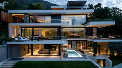 Fototapeta premium Modern house in the countryside