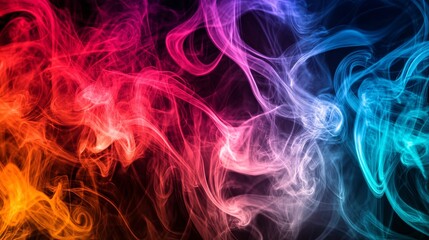 Fototapeta premium abstract vibrant smoke patterns in a spectrum of colors creating a dynamic and colorful design