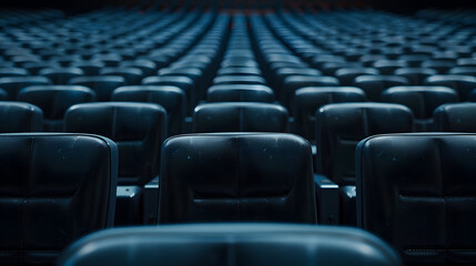 Obraz premium Rows of black seats