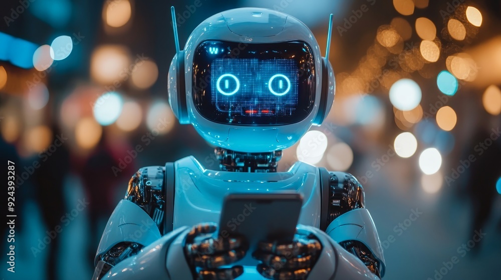 Poster digital chatbot, robot application, conversation assistant, ai artificial intelligence concept. man 