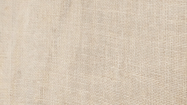 Sackcloth or burlap texture. Closeup of natural sackcloth, canvas, fabric, jute, pattern for background