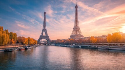 Obraz premium Eiffel Tower at Sunset