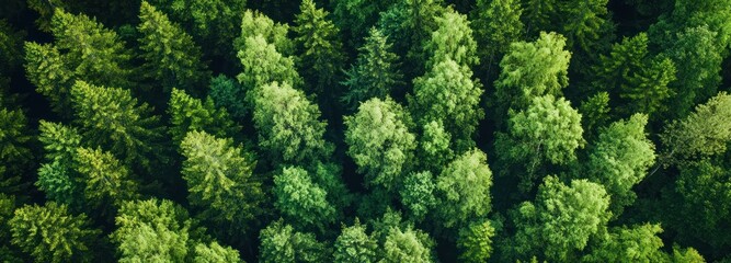 Aerial View of Lush Green Forest Canopy