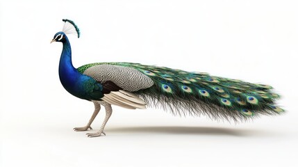 Fototapeta premium Peacock with its feathers spread