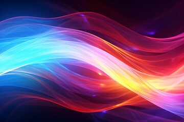 Obraz premium Multicolored Energy Flow Background,&nbsp;Neon Energy Flow Wallpaper, Multicolored Abstract Neon Light Streaks, Abstract background of glowing light trails, AI Generative