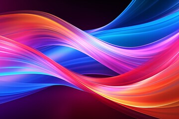 Fototapeta premium Multicolored Energy Flow Background,&nbsp;Neon Energy Flow Wallpaper, Multicolored Abstract Neon Light Streaks, Abstract background of glowing light trails, AI Generative