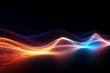 Energy Light Lines Flow Background, Neon Light Lines Flow Wallpaper, Abstract Neon Wallpaper, Neon Background, colorful curvy shape glowing Wallpaper, Technology Background, AI Generative