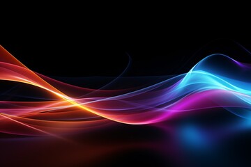 Energy Light Lines Flow Background, Neon Light Lines Flow Wallpaper, Abstract Neon Wallpaper, Neon Background, colorful curvy shape glowing Wallpaper, Technology Background, AI Generative