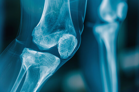 Knee X-ray post-accident, tibia plateau fracture
