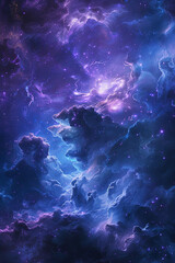 Fototapeta premium Abstract blue and purple nebula