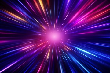 Abstract Star Burst background, Neon Starburst background, Neon Sunburst Wallpaper, abstract background with bright light rays, dynamic Neon Lights wallpaper, Speed lights background, AI Generative