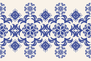 Saree Sarong Motifs Ikat floral paisley embroidery floral.ikat ethnic oriental pattern traditional.Ikat embroidery style abstract embroidery design for texture, fabric, clothing, wrapping, decoration