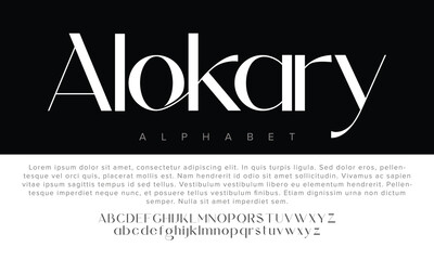 Luxury Alokary alphabet letters font for logo