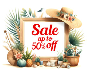 Summer Sale special offer banner for business, promotion and advertising.