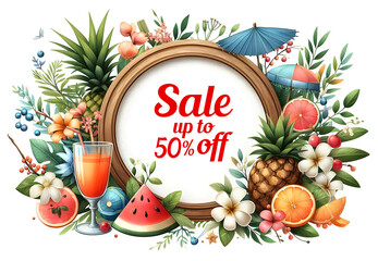  Summer Sale special offer banner for business, promotion and advertising.