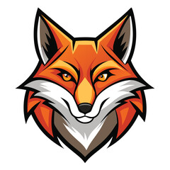 fox head logo illustration isolated on white background