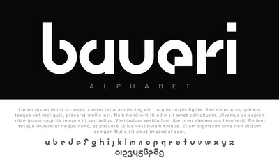 Luxury Baueri alphabet letters font for logo