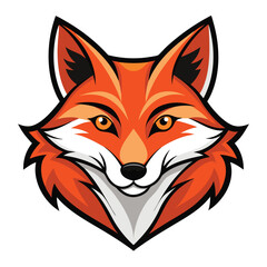 fox head logo illustration isolated on white background