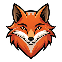 fox head logo illustration isolated on white background