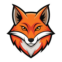 fox head logo illustration isolated on white background