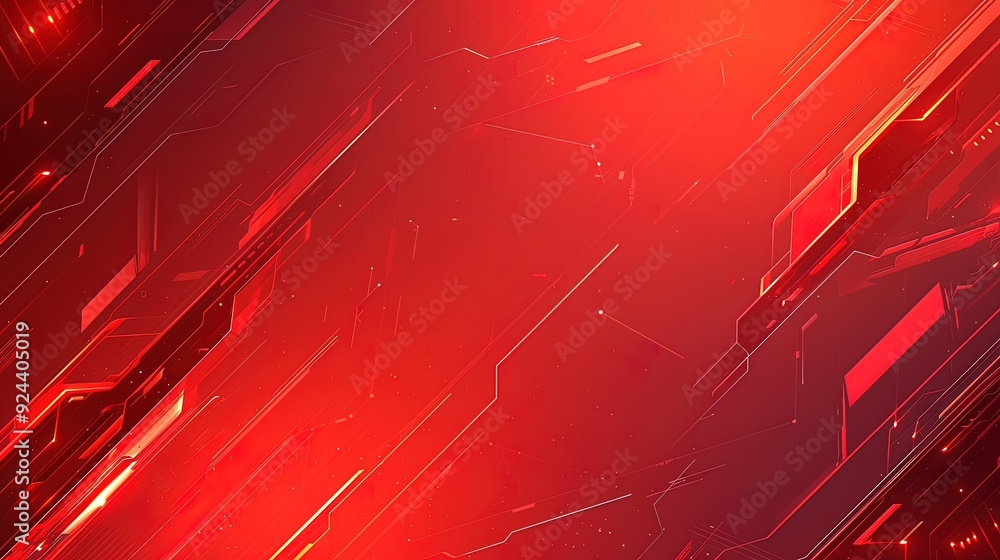 Poster abstract red and orange geometric pattern with glowing lines