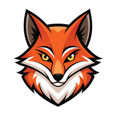 fox head logo illustration isolated on white background