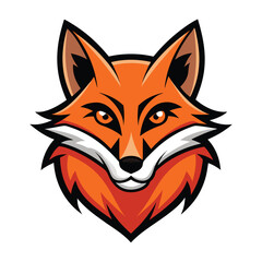 fox head logo illustration isolated on white background