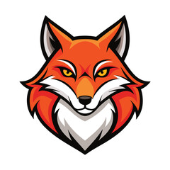 fox head logo illustration isolated on white background