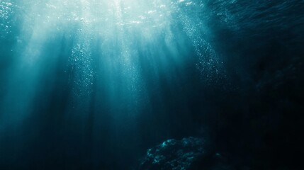 Fototapeta premium tiny speck of a cell floating in the deep sea