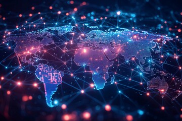 Global Digital Business Network Connection Illustration created with Generative AI