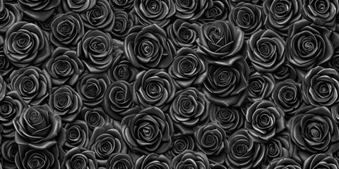 Fototapeta premium Seamless tileable texture pattern of black roses without borders, roses, black, seamless, tileable, pattern, texture, floral