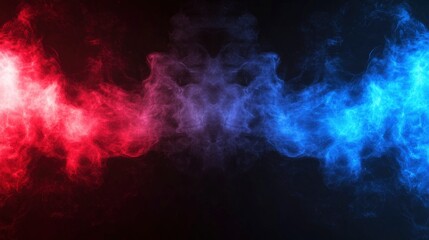 Obraz premium Red and blue smoke clouds on black transparent background with neon glow effect for sport versus concept. with generative ai