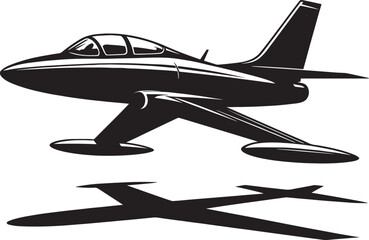 Airplane Flying silhouette flat vector illustration isolated on a white background