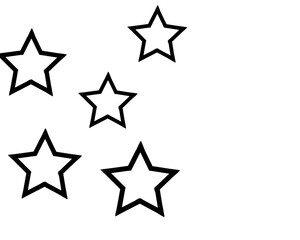 Minimalist black star constellation on a white background, perfect for modern and celestial designs.