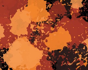 Energetic abstract background with vibrant orange and brown splatters, perfect for modern and dynamic designs.
