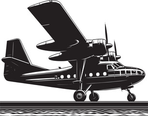 Airplane Flying silhouette flat vector illustration isolated on a white background