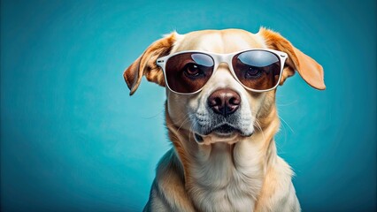Cool dog with sunglasses posing for the camera, dog, cool, sunglasses, cute, pet, animal, trendy, stylish, hip, fashion, playful