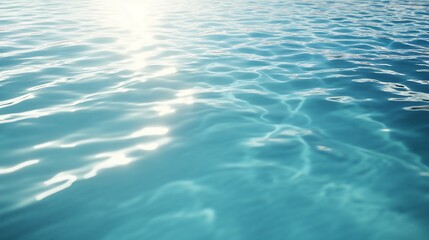 Rippling Blue Water Surface with Sun Glare