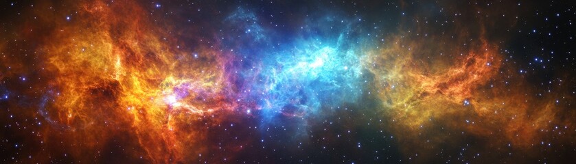 Cosmic Serenity - Colorful Planetary Nebula with Copy Space
