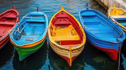 Colorful Boats at the Dock