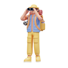 girl using binocular